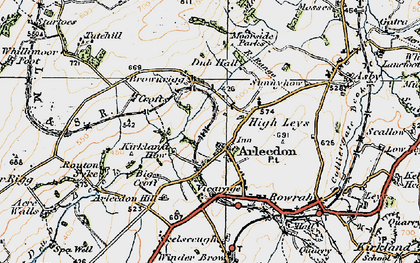 Old map of Arlecdon Hill in 1925