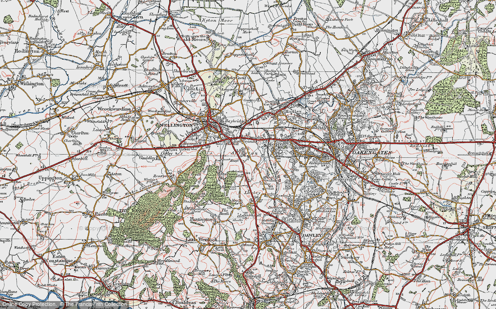 Old Map of Arleston, 1921 in 1921