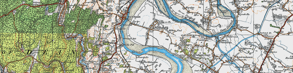 Old map of Arlingham in 1919