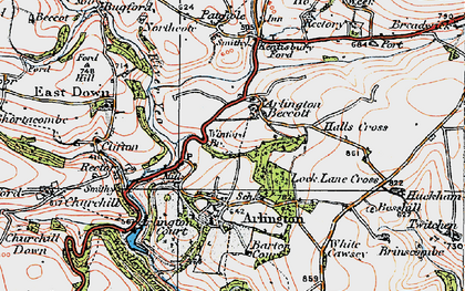 Old map of Arlington Beccott in 1919
