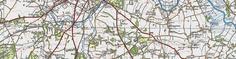 Old map of Arminghall in 1922