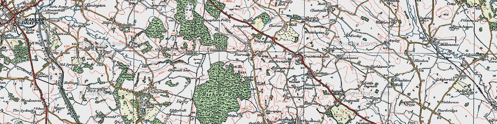 Old map of Blackwaters in 1921