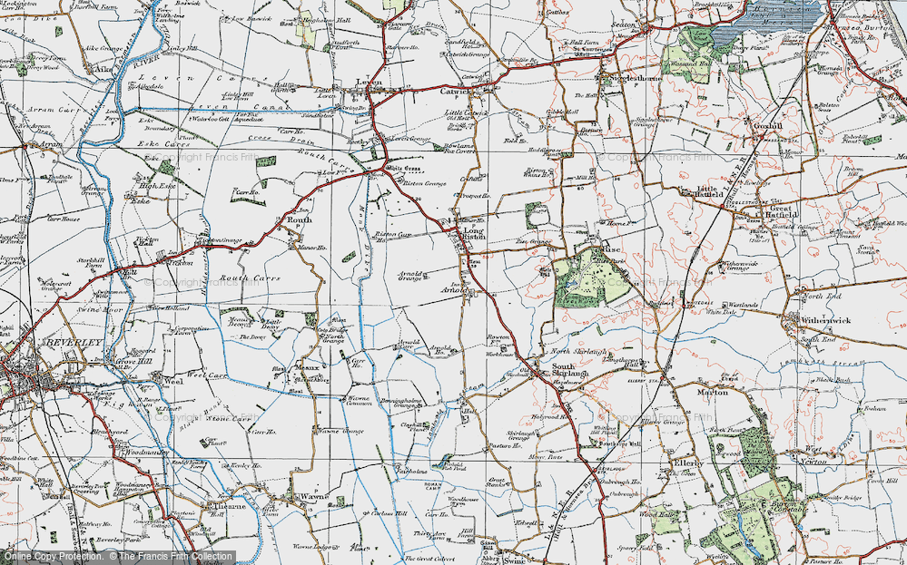 Old Map of Historic Map covering Arnold Grange in 1924