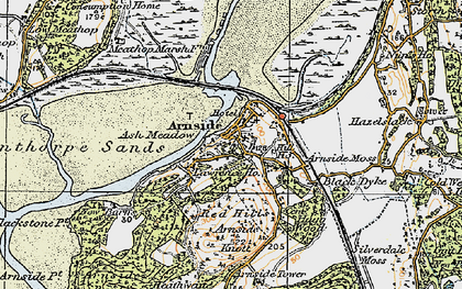 Old map of Arnside Knott in 1925