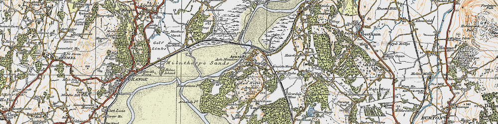 Old map of Arnside Knott in 1925