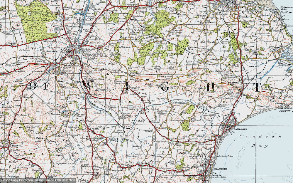 Old Map of Historic Map covering Horringford in 1919