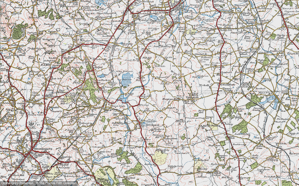 Old Map of Arrowfield Top, 1921 in 1921