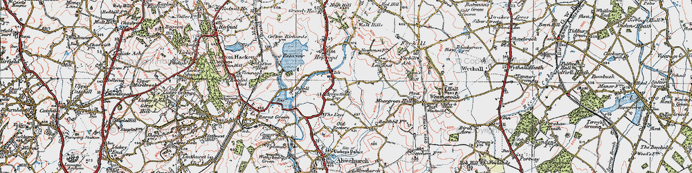 Old map of Arrowfield Top in 1921