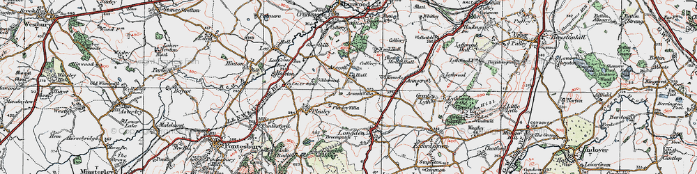 Old map of Arscott in 1921