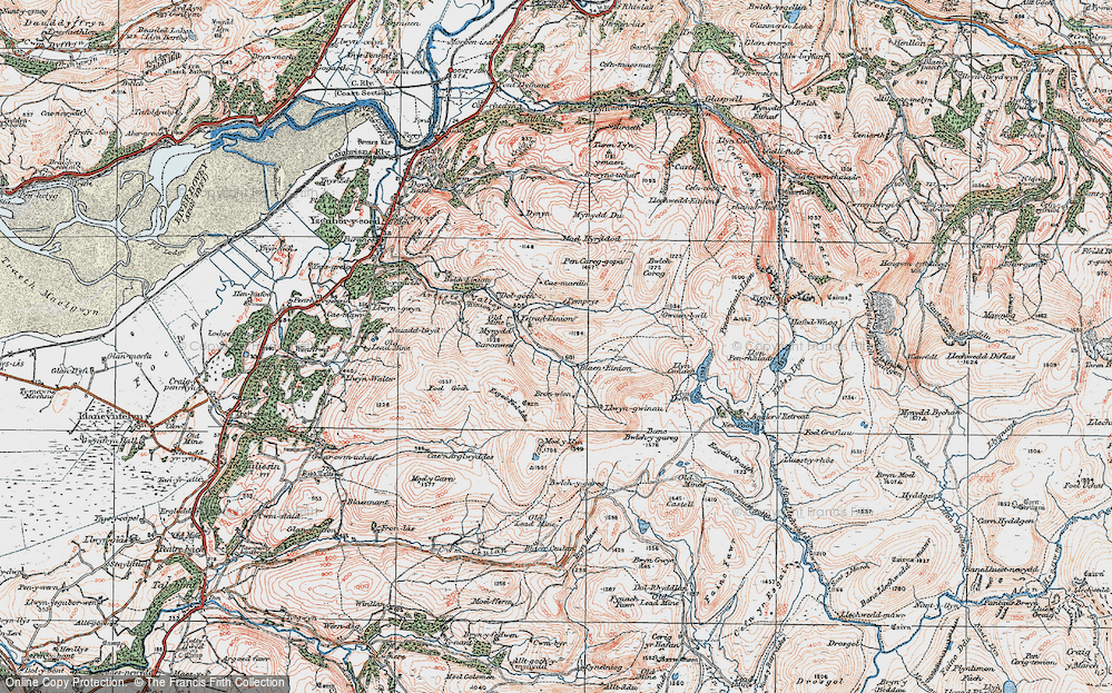 Old Map of Historic Map covering Blaen-Ceulan in 1921