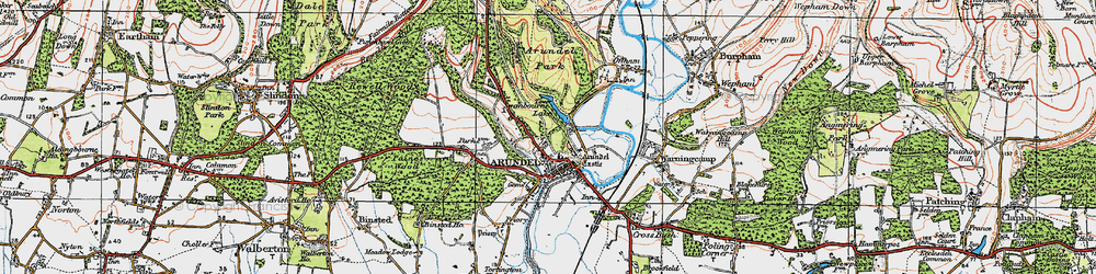 Old map of Arundel in 1920
