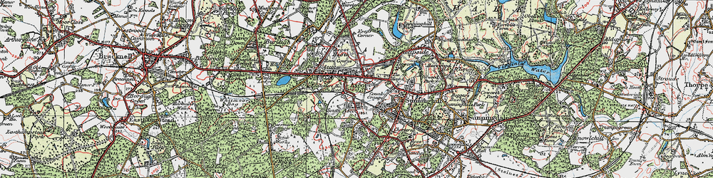 Old map of Ascot in 1920