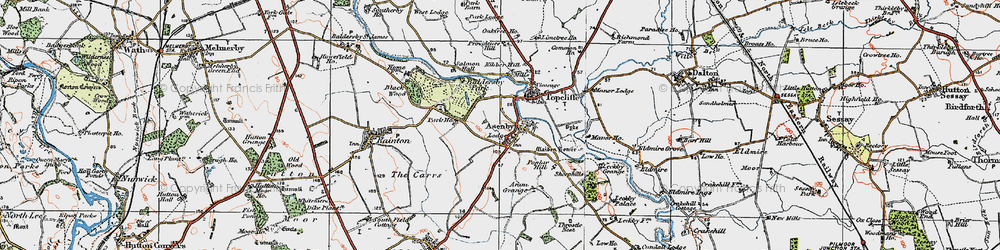 Old map of Asenby in 1925