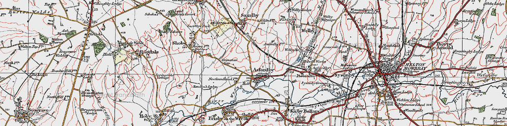 Old map of Asfordby in 1921