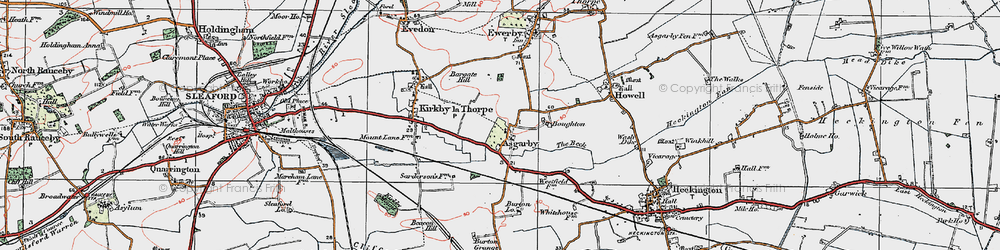 Old map of Asgarby in 1922