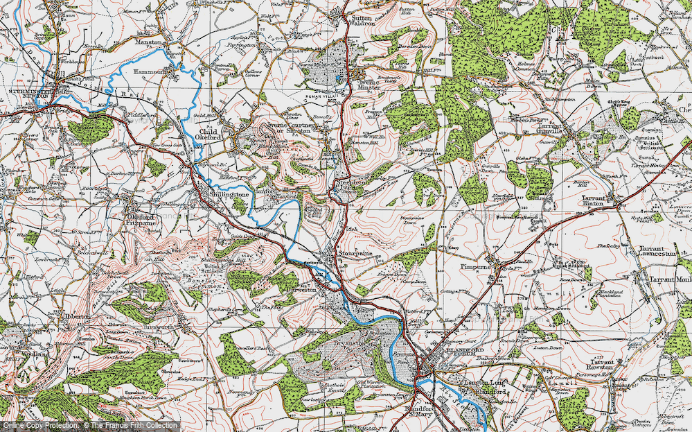 Old Map of Ash, 1919 in 1919