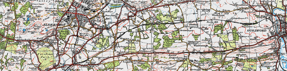 Old map of Ash Green in 1919
