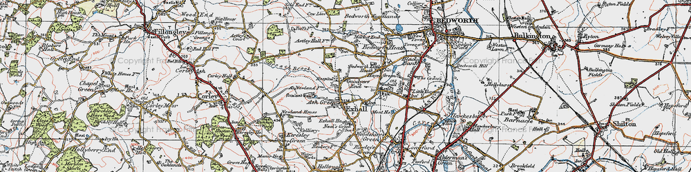 Old map of Breach Brook in 1920