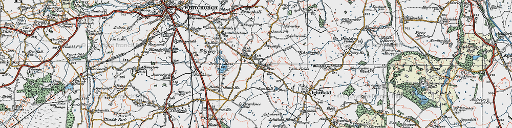 Old map of Ash Magna in 1921