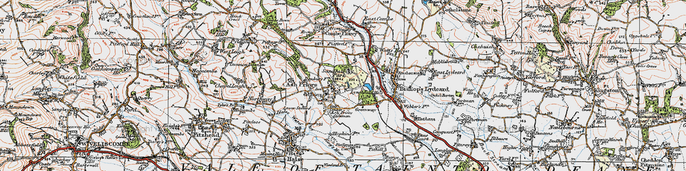 Old map of Ash Priors in 1919