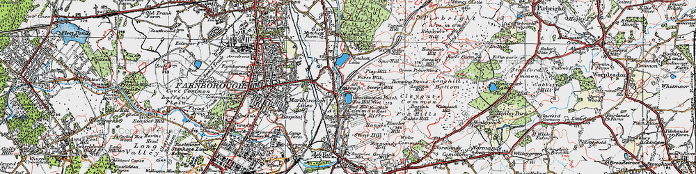 Old map of Ash Vale in 1919