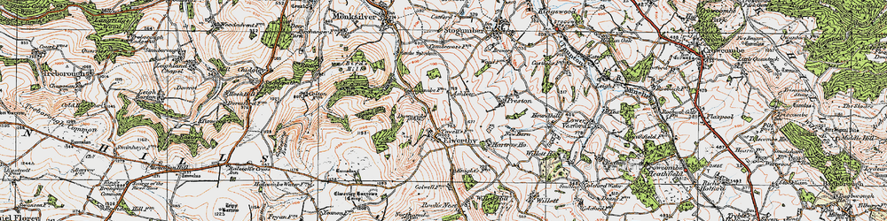 Old map of Ashbeer in 1919