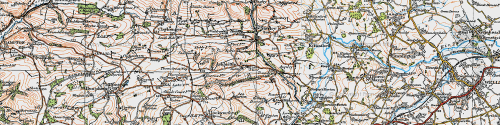 Old map of Ashbrittle in 1919