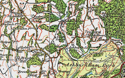 Old map of Ashburnham Forge in 1920