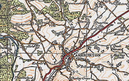 Old map of Ashburton in 1919