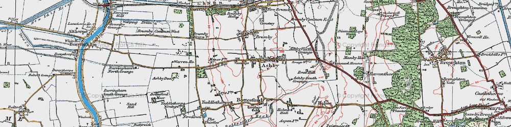 Old map of Ashby in 1923