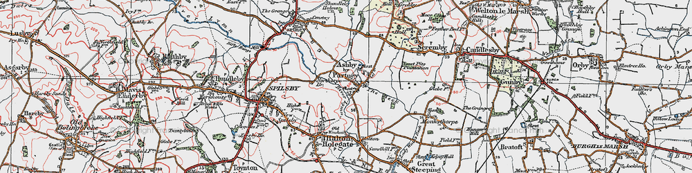 Old map of Ashby by Partney in 1923