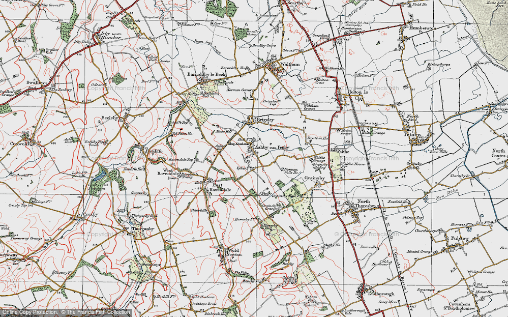 Old Map of Ashby cum Fenby, 1923 in 1923