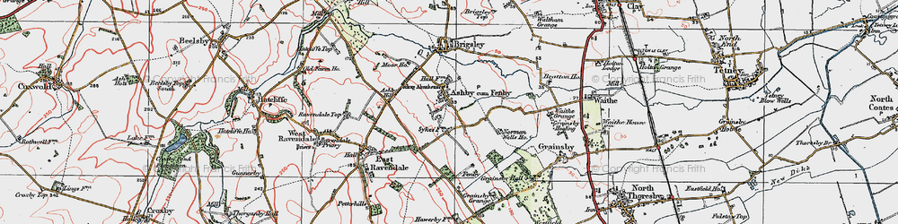 Old map of Ashby cum Fenby in 1923