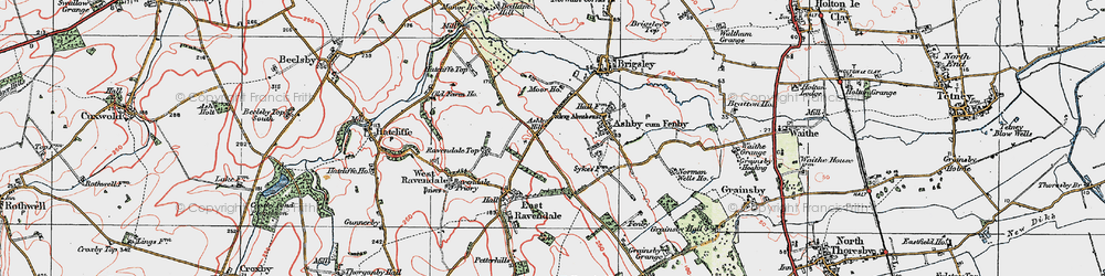 Old map of Ashby Hill in 1923