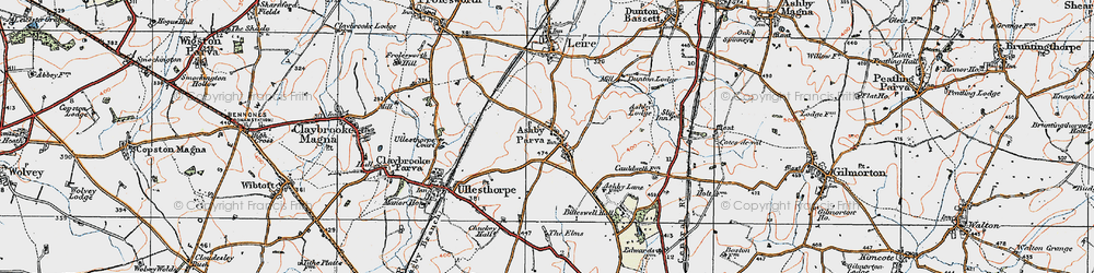 Old map of Ashby Ho in 1920