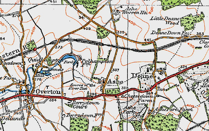 Old map of Ashe Warren Ho in 1919