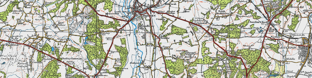Old map of Ashfield in 1919