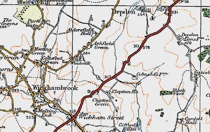 Old map of Aldersfield Hall in 1921