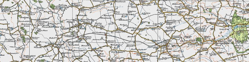 Old map of Ashfield Green in 1921