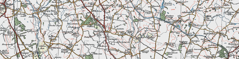 Old map of Ashfields in 1921