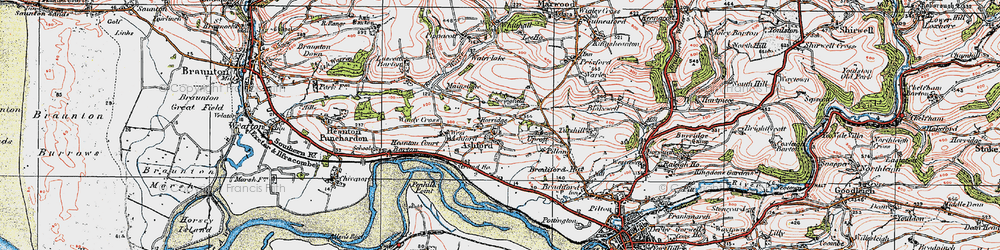 Old map of Ashford in 1919