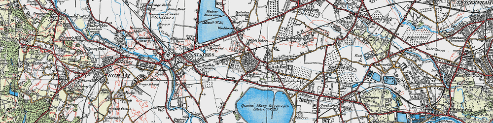 Old map of Ashford in 1920