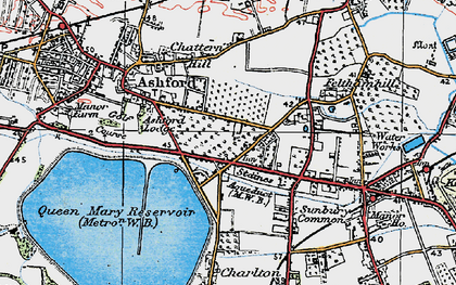Old map of Ashford Common in 1920