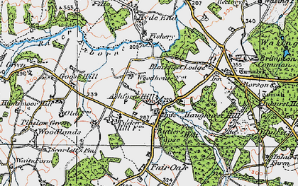 Old map of Ashford Hill in 1919