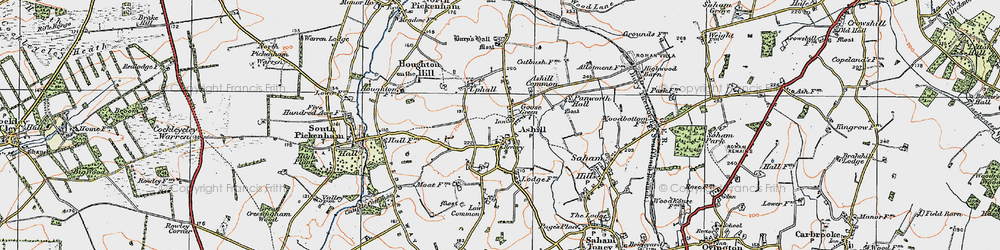 Old map of Ashill Common in 1921