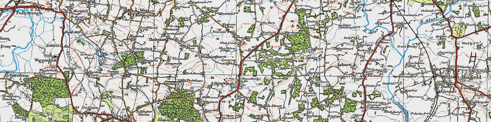 Old map of Ashington in 1920