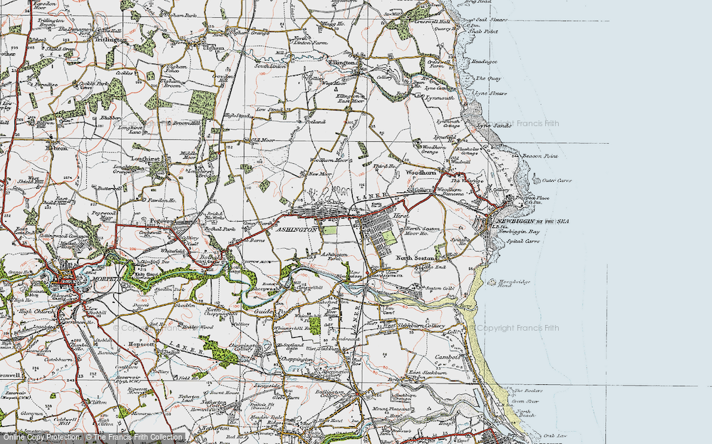 Old Map of Ashington, 1925 in 1925