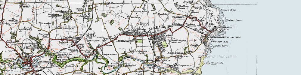 Old map of Ashington in 1925