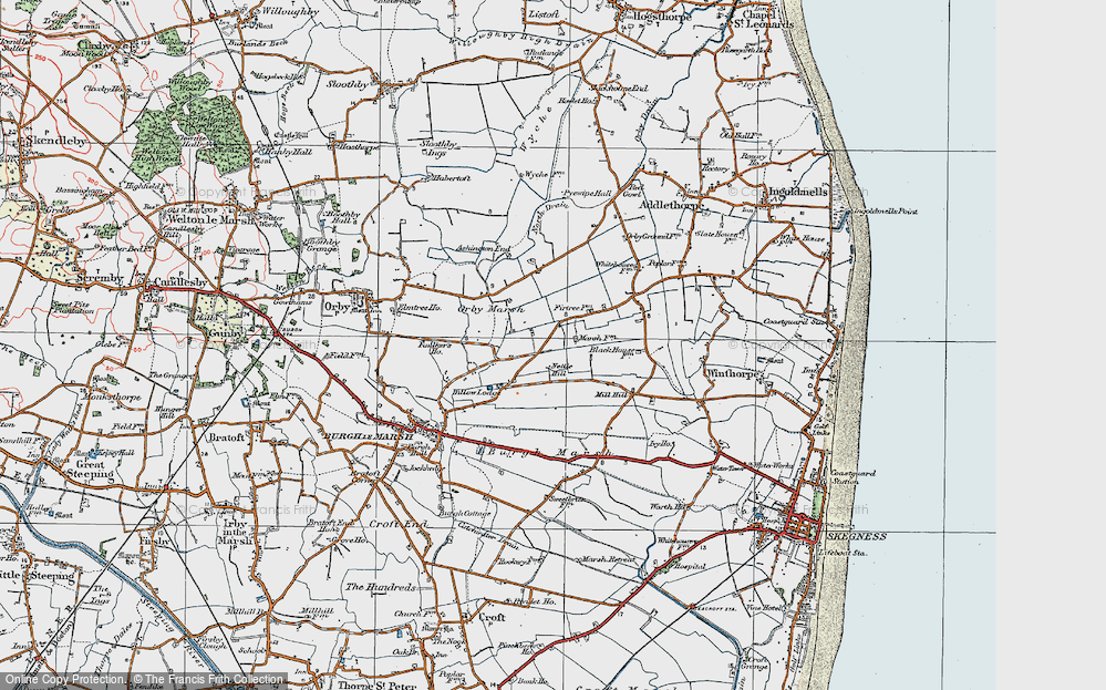 Old Map of Historic Map covering Willow Lodge in 1923