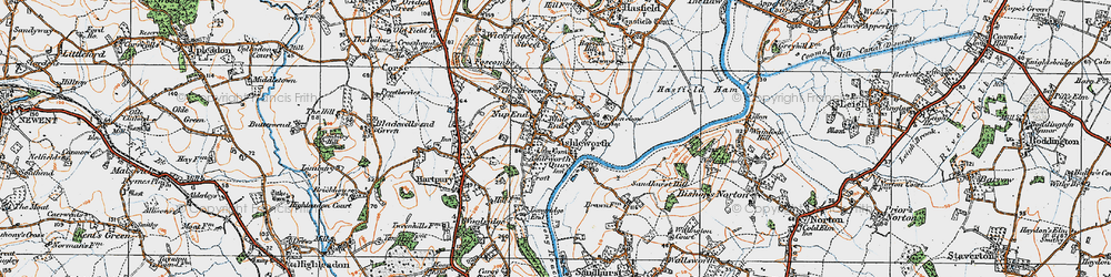 Old map of Ashleworth in 1919